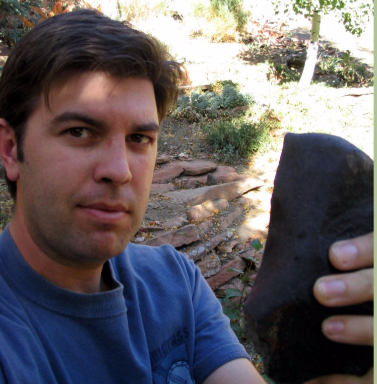Matt Morgan with Worden Meteorite